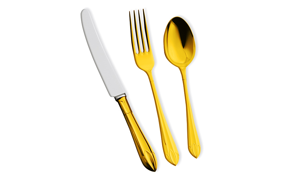 LOTUS 24 Carat Gold Plated Cutlery