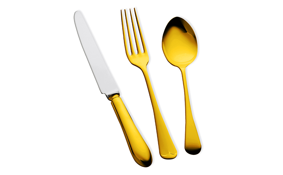 OLD ENGLISH 24 Carat Gold Plated Cutlery
