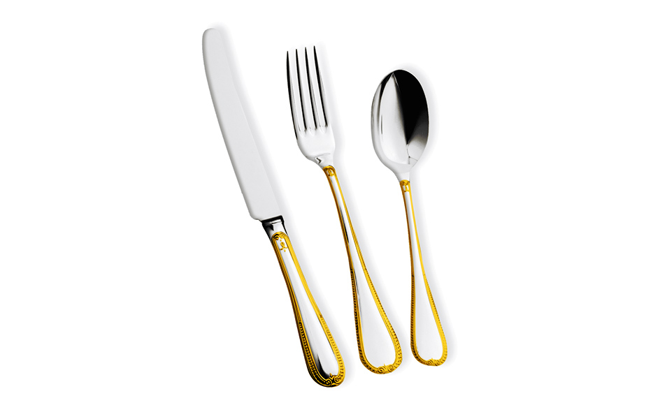 FRENCH LEAF Partially 24 Carat Gold Plated Cutlery