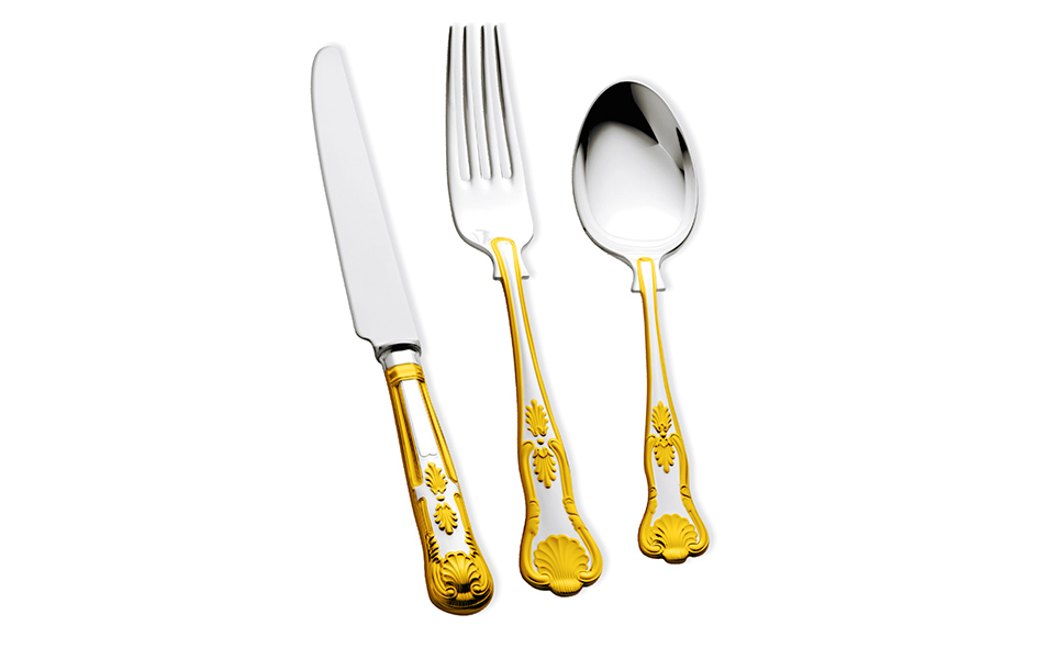 KINGS Partially 24 Carat Gold Plated Cutlery