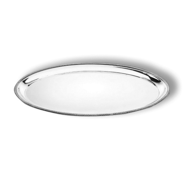 Oval tray with mounted rim