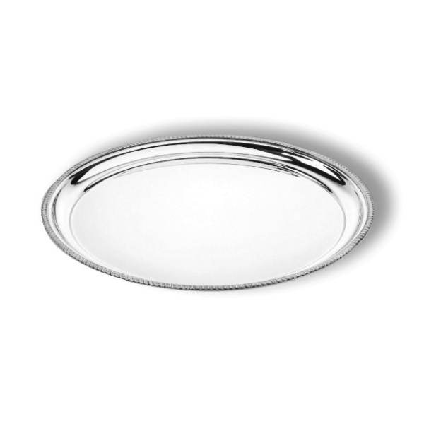Round tray with mounted rim