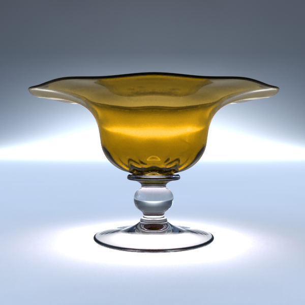 Ripple Dish with clear stem and foot