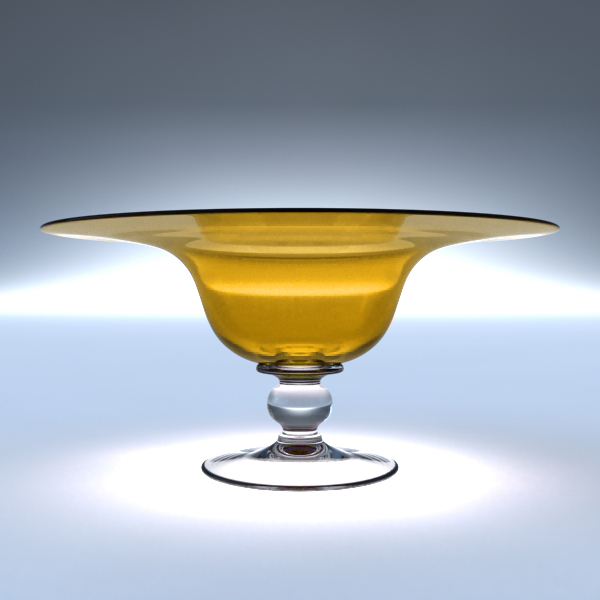 Plain Dish with clear stem and foot