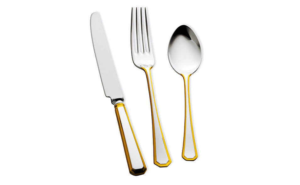 GRECIAN Partially 24 Carat Gold Plated Cutlery